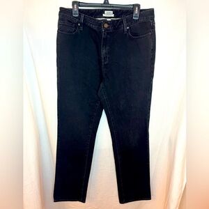 L.L. Bean Favorite fit Black Denim Jeans size 14 MT, 36” waist/ 32”length